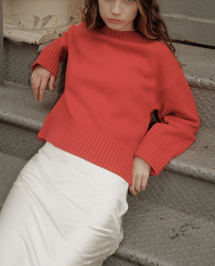 Asher Sweater in Cherry Red