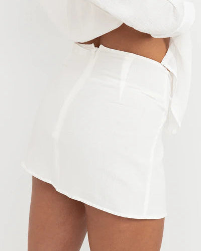 Asta Knot Mini Skirt in Off White