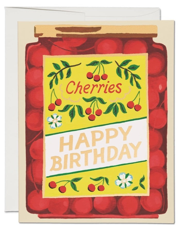 Jar of Cherries Birthday Card