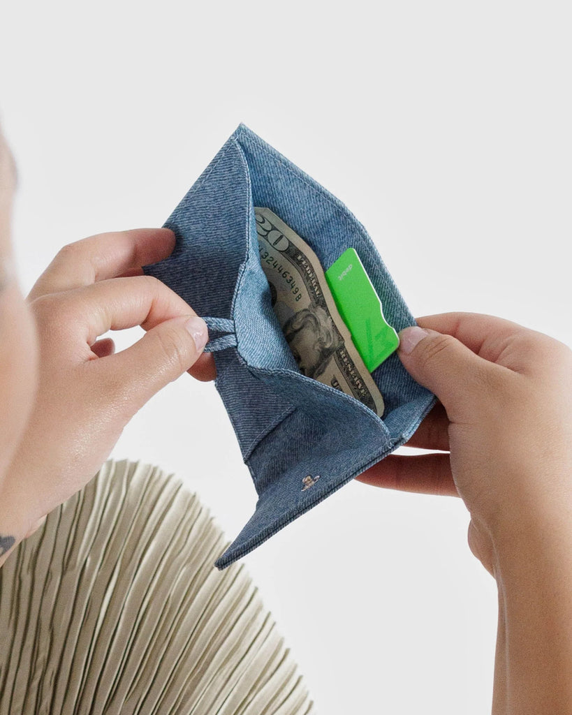 Snap Wallet in Digital Denim