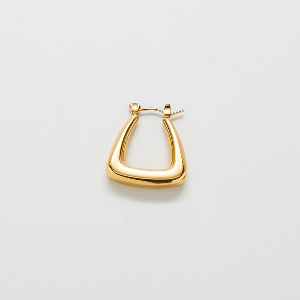 Gold Triangle Hoop Earrings