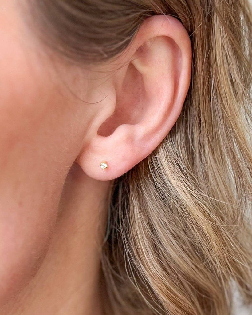 Tiny Cubic Zirconia Stud Earrings