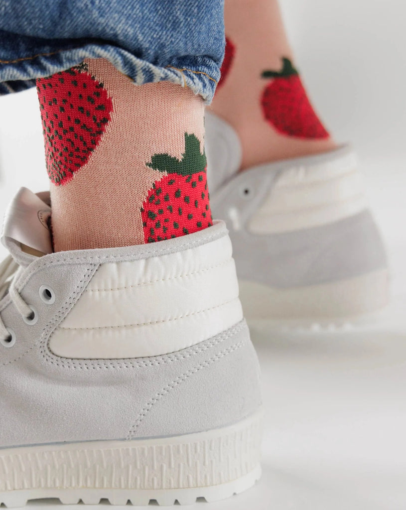 Baggu Crew Sock in Strawberry