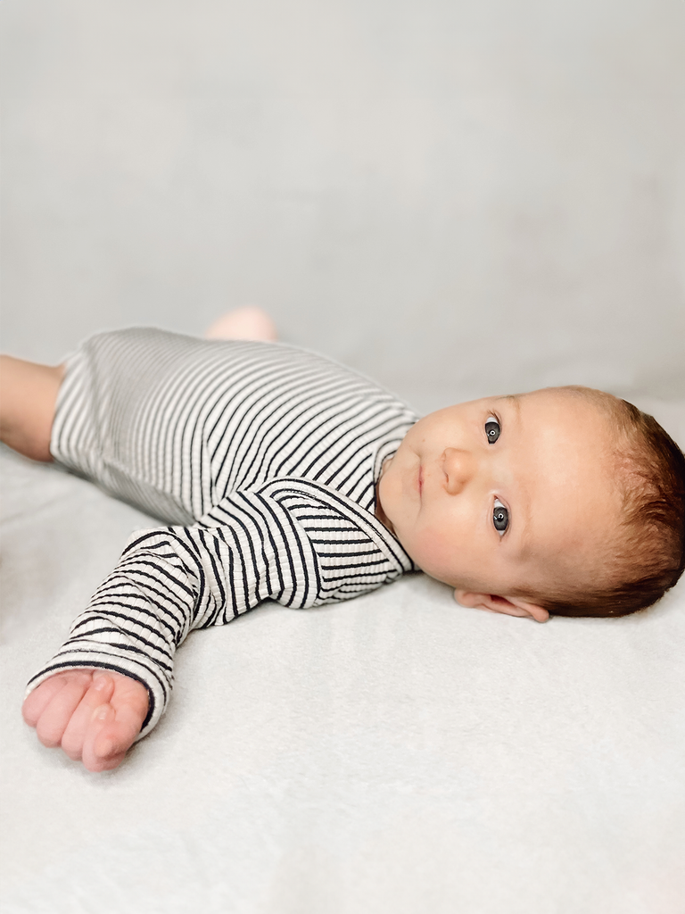 Long Sleeve Bodysuit in Black Stripe