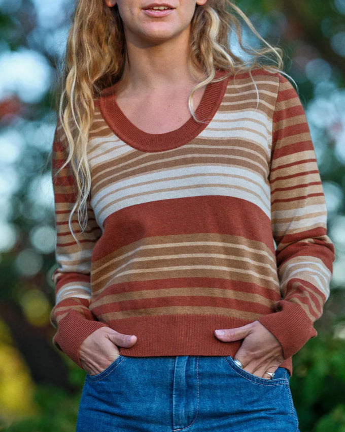 Baxter Sweater in Mocha Stripe