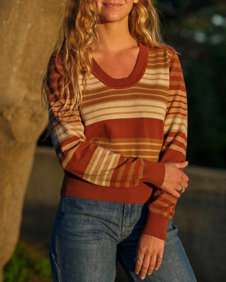 Baxter Sweater in Mocha Stripe