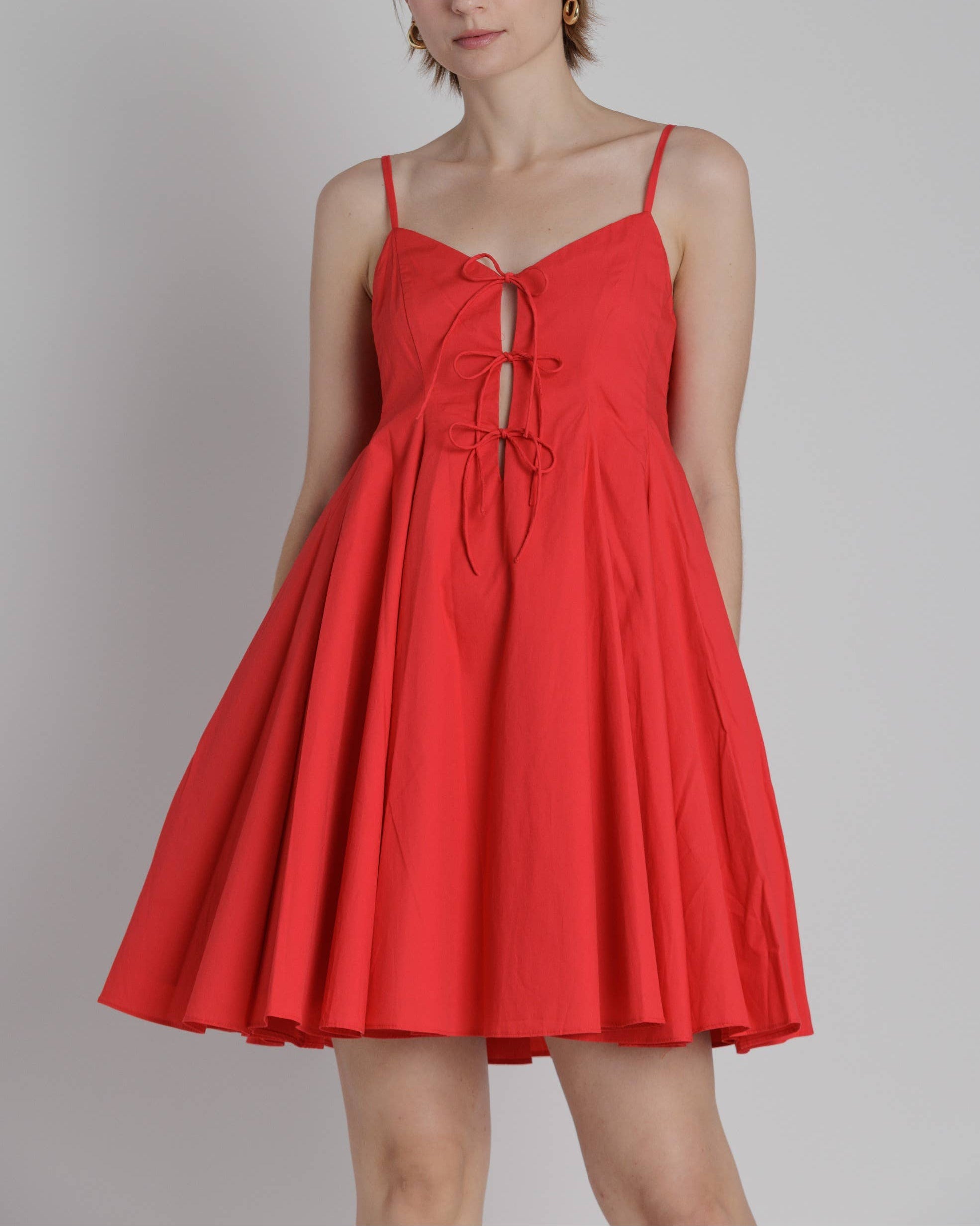 red poplin mini dress boohoo Women's Tall Cotton Poplin Shirred Bodice Puff Sleeve Mini Dress in Red | Size: 8