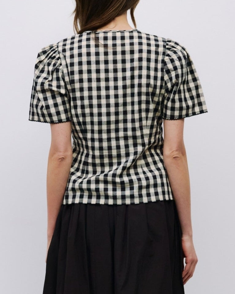 Bridget Top in Cream/Black