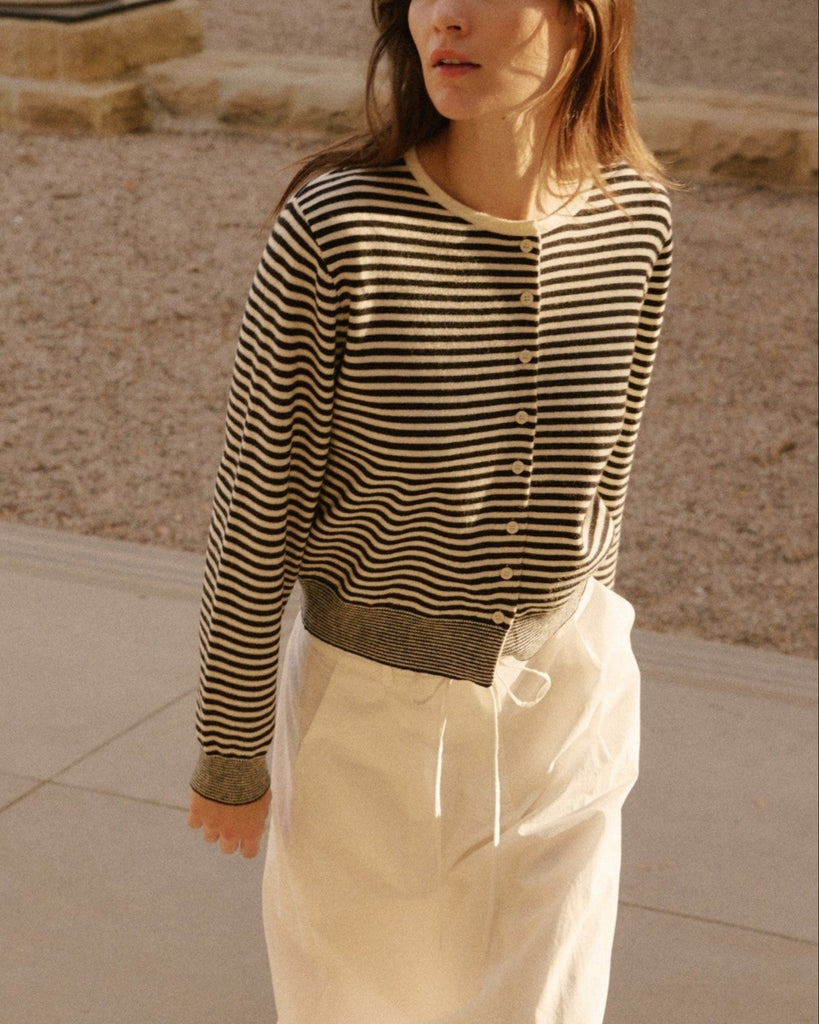 Montana Cardigan in Black/White