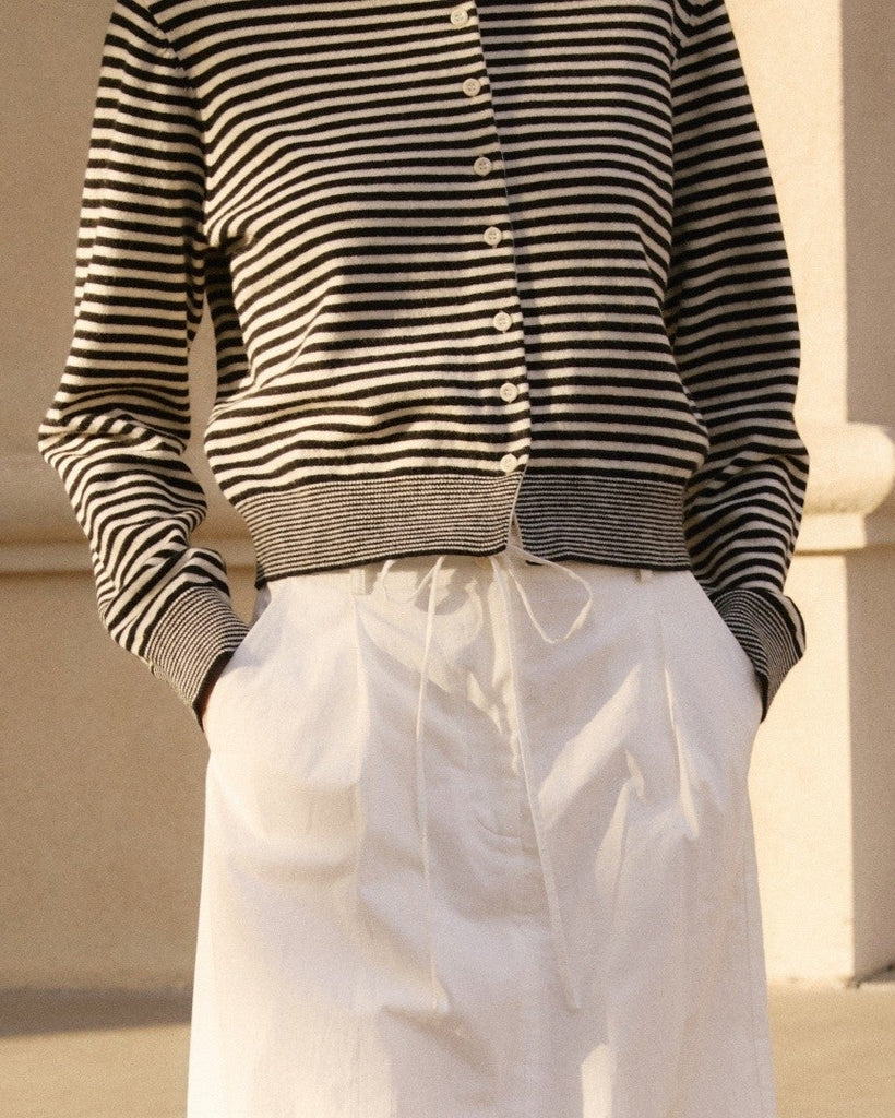 Montana Cardigan in Black/White