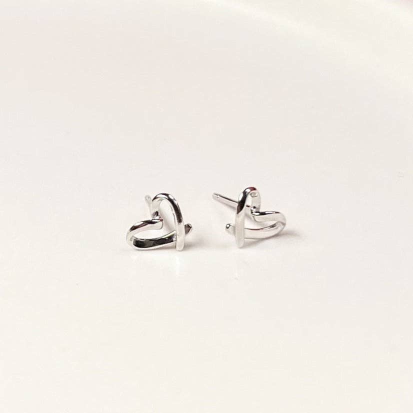 Sterling Heart Studs