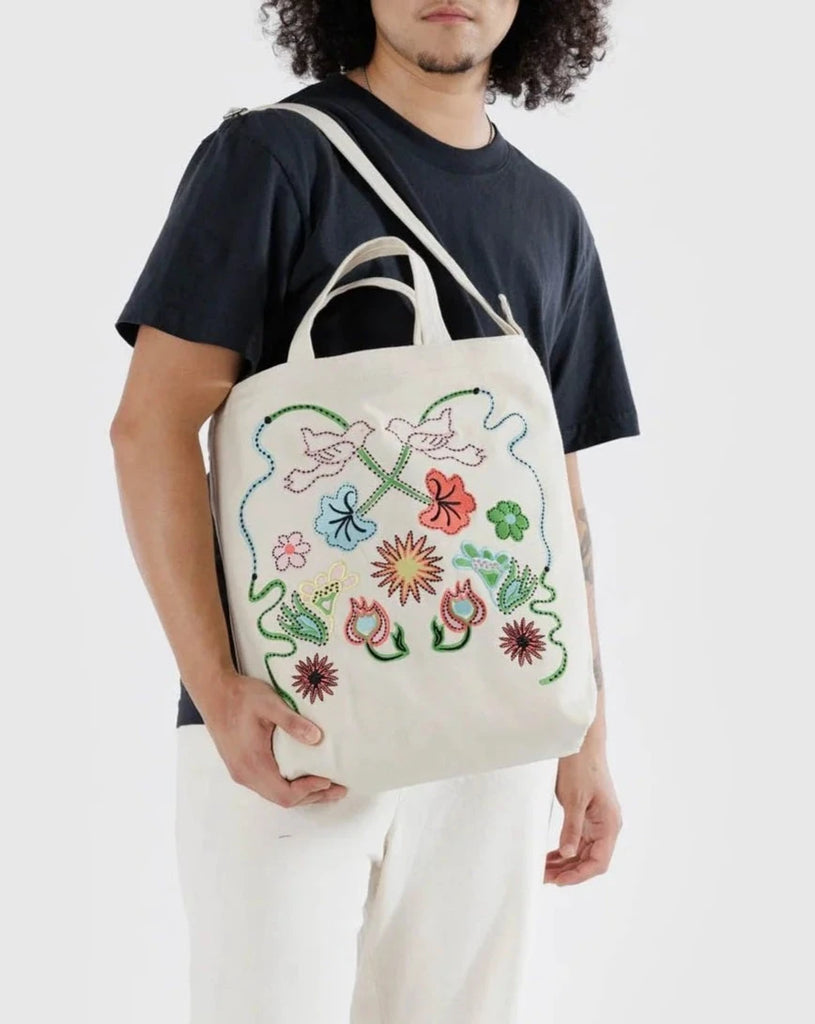Zip Duck Bag in Embroidered Birds