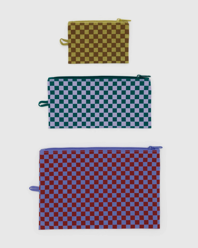 Flat Pouch Set in Jewel Checks