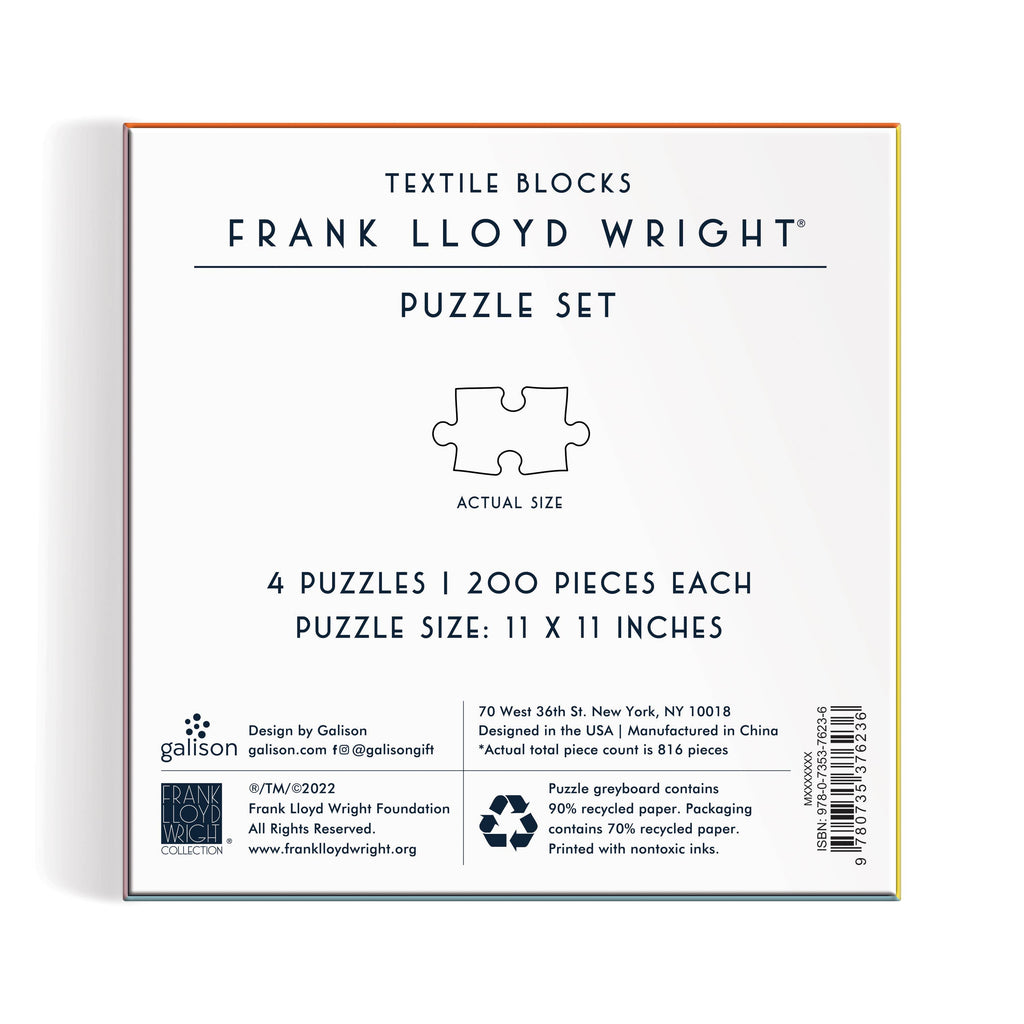 Frank Lloyd Wright Textile Blocks Set of 4 Puzzles