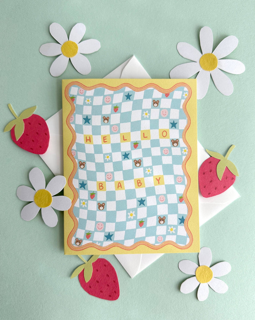 Checkered Baby Blanket Card