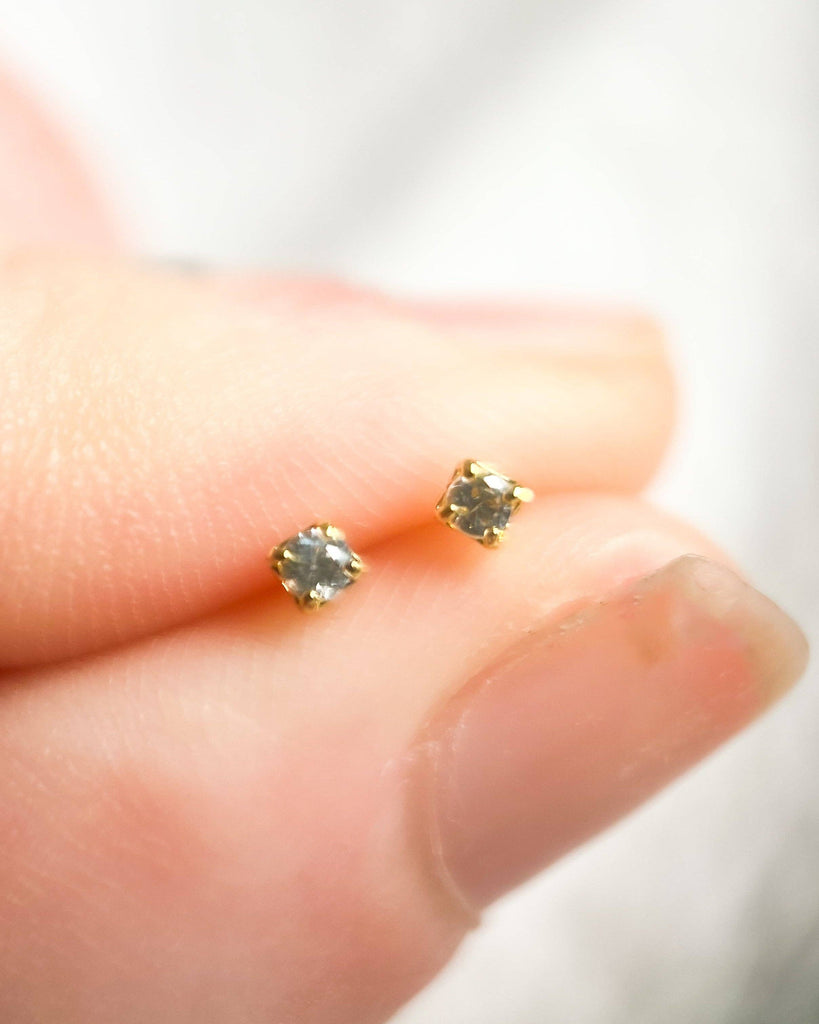 Tiny Cubic Zirconia Stud Earrings