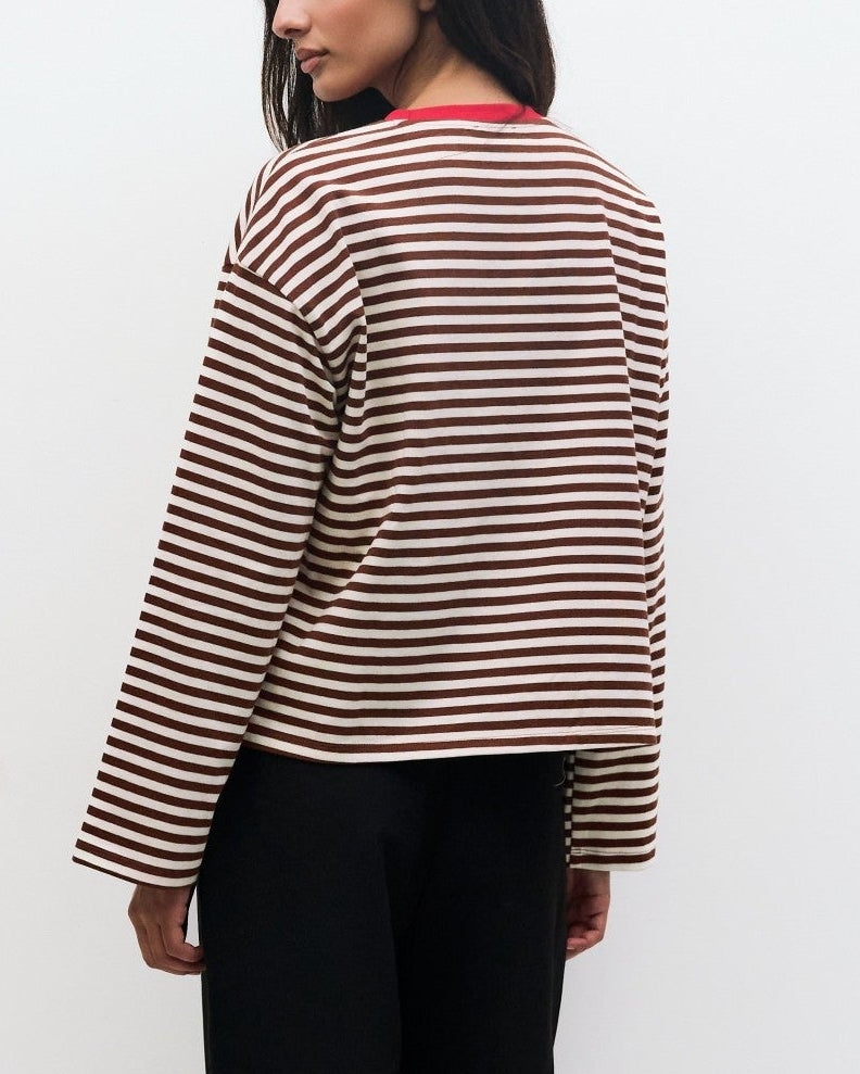 Callahan Top in Brown/White