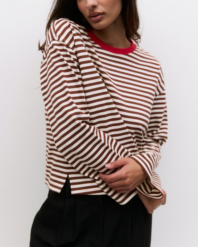 Callahan Top in Brown/White