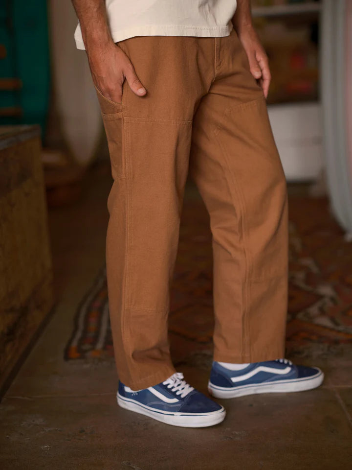 Canvas Work Pants in Almond