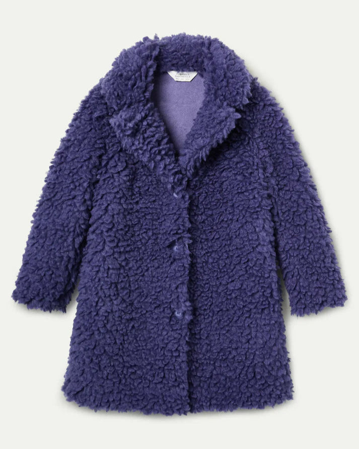 Faux Fur Coat in Purple