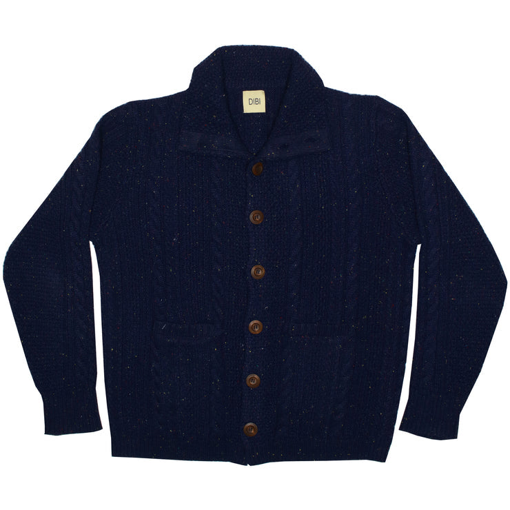Donegal Shawl Cardigan in Navy