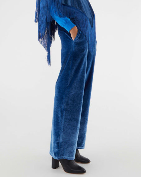 Eva Velvet Pants in Blue