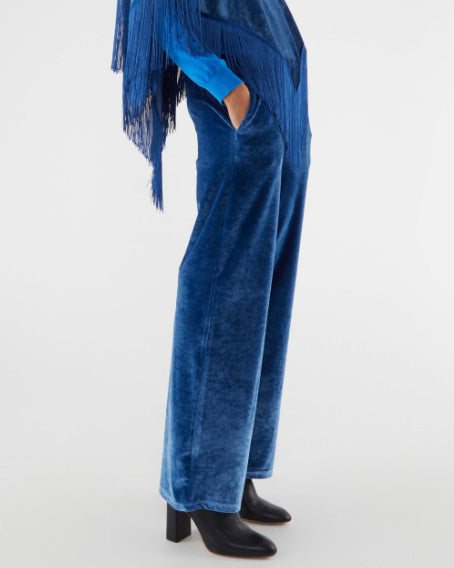 Eva Velvet Pants in Blue Penelope s