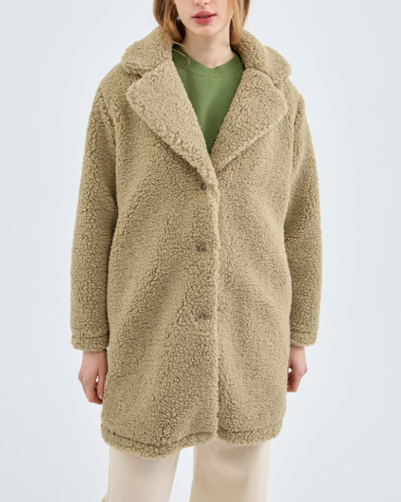 Berwin Fuzzy Coat in Green
