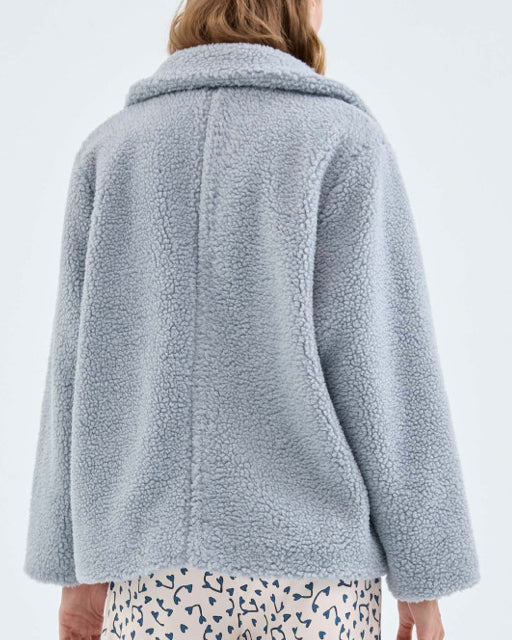 Paris Fuzzy Coat in Grey
