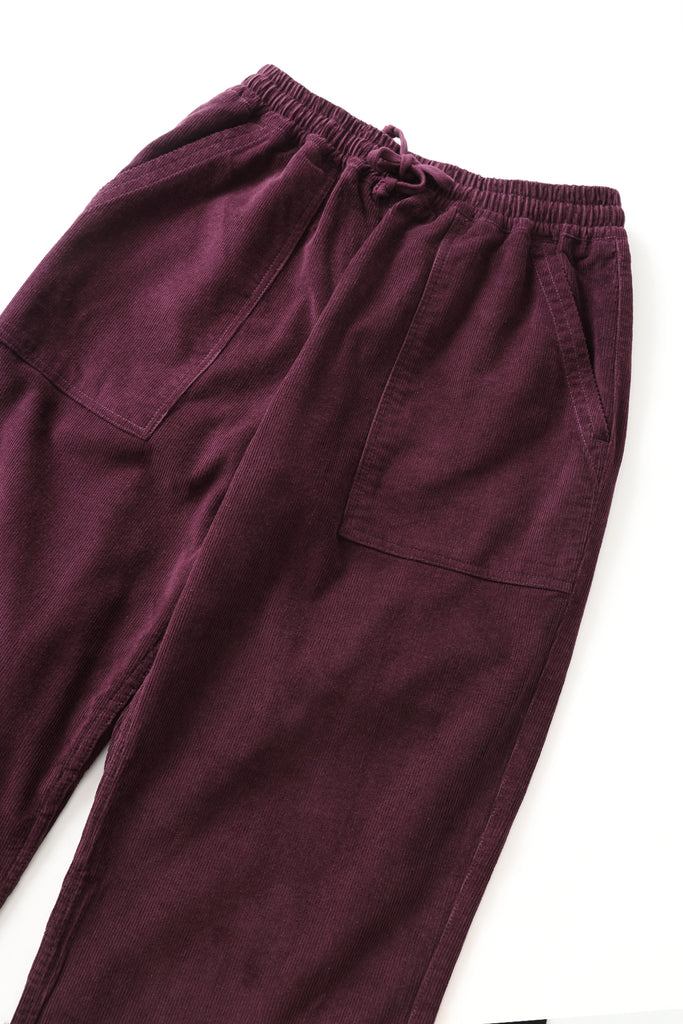 Corduroy Chef Pants in Plum