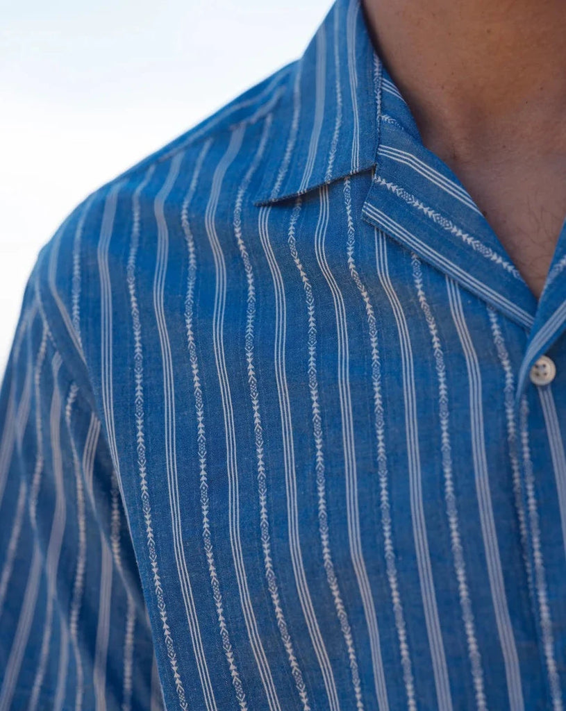 Cosmo Shirt in Blue Chambray Dobby