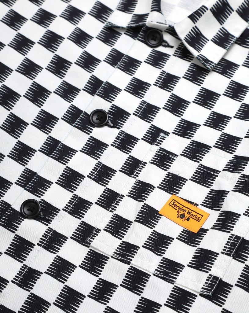 Canvas Coverall Jacket in B/W Checker