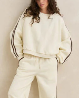 Contrast Sweatshirt in Cream