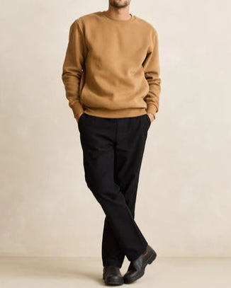 Classic Fleece Crew in Ochre