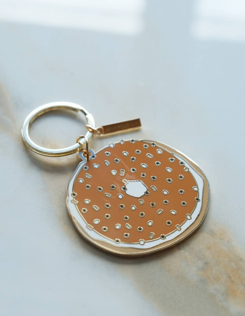 Bagel Enamel Keychain