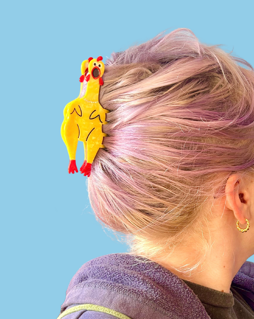 Rubber Chicken Hair Claw