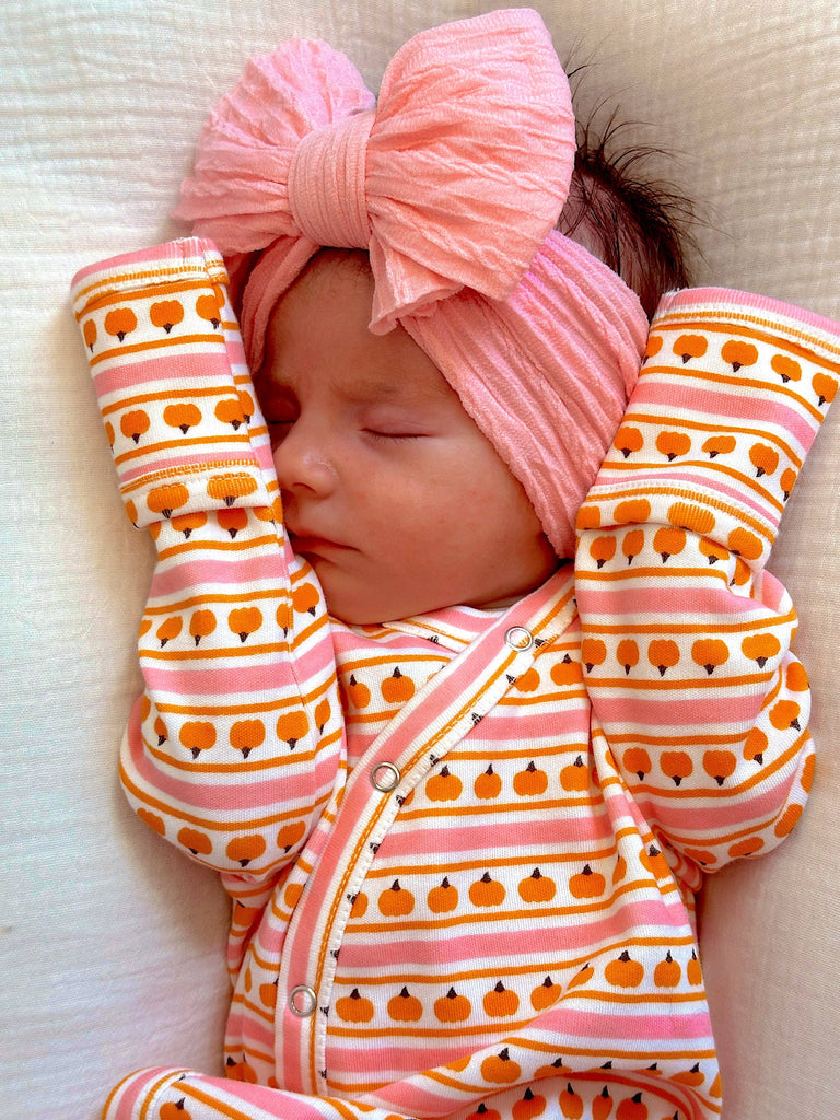 Gown in Pumpkin Stripe Pink