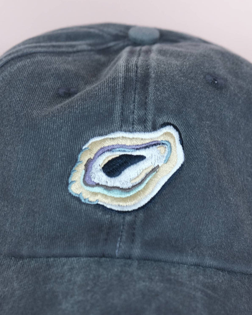 Oyster Embroidered Hat, Washed Navy