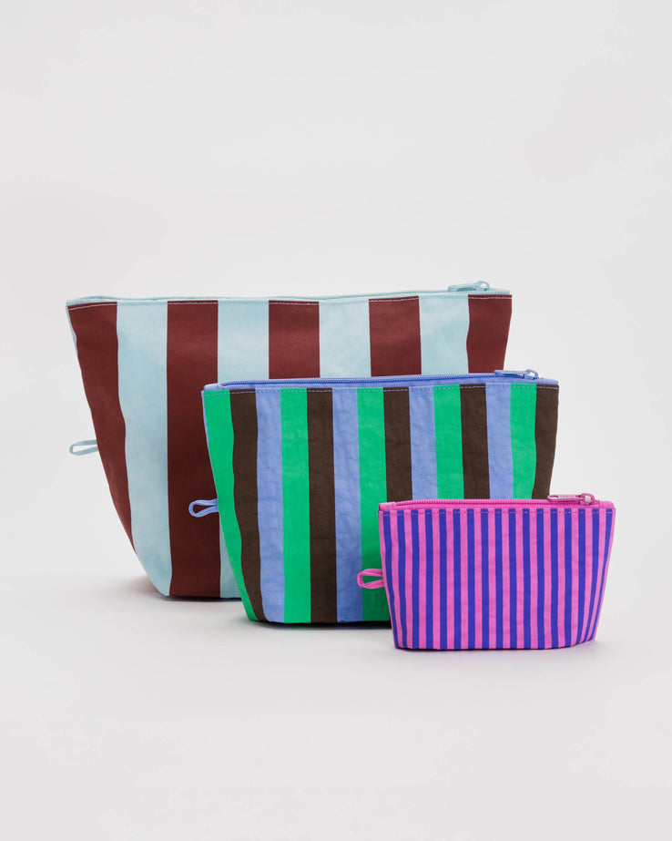 Go Pouch Set in Vacation Stripe