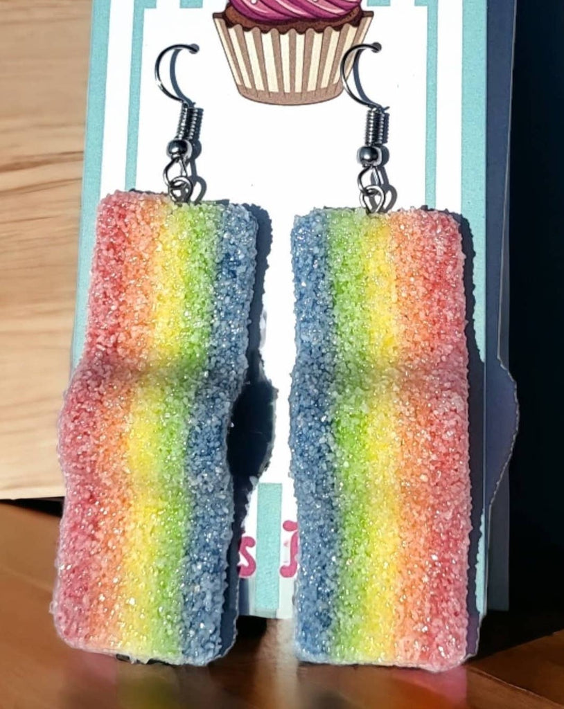 Rainbow Sour Belt Earrings