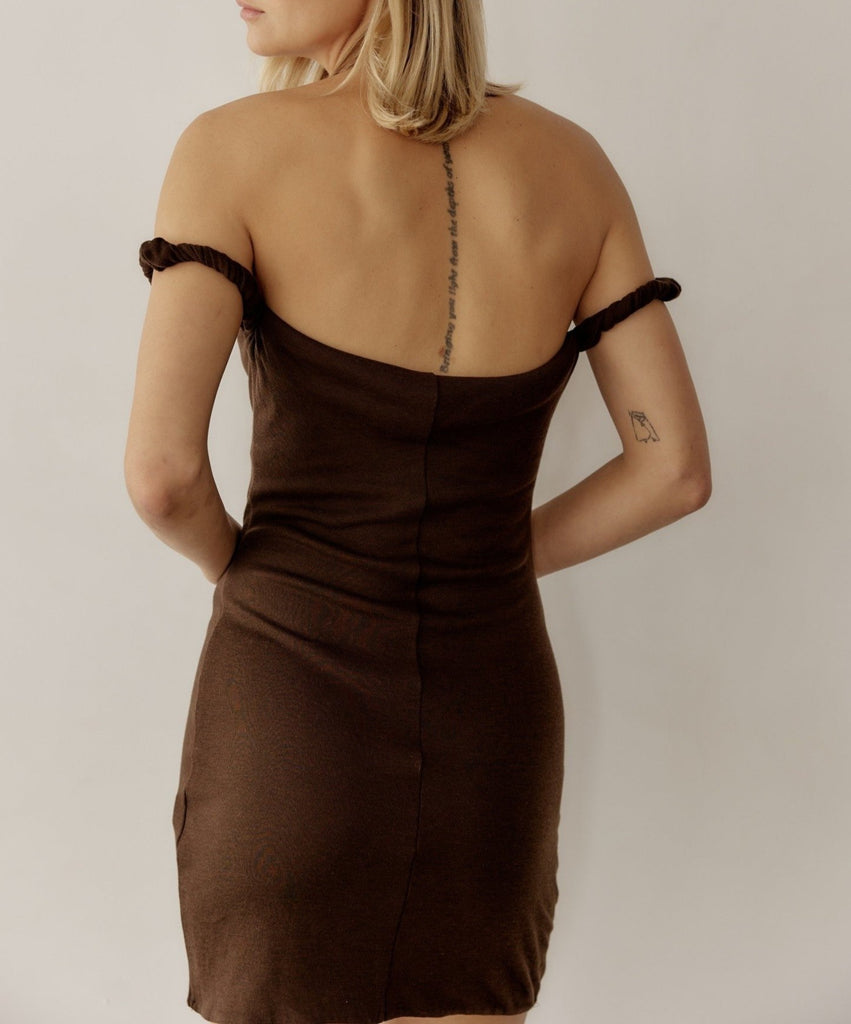 Alix Dress in Dark Brown