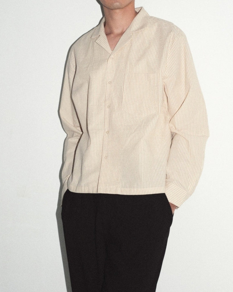 Dominic Shirt in Cream/Brown
