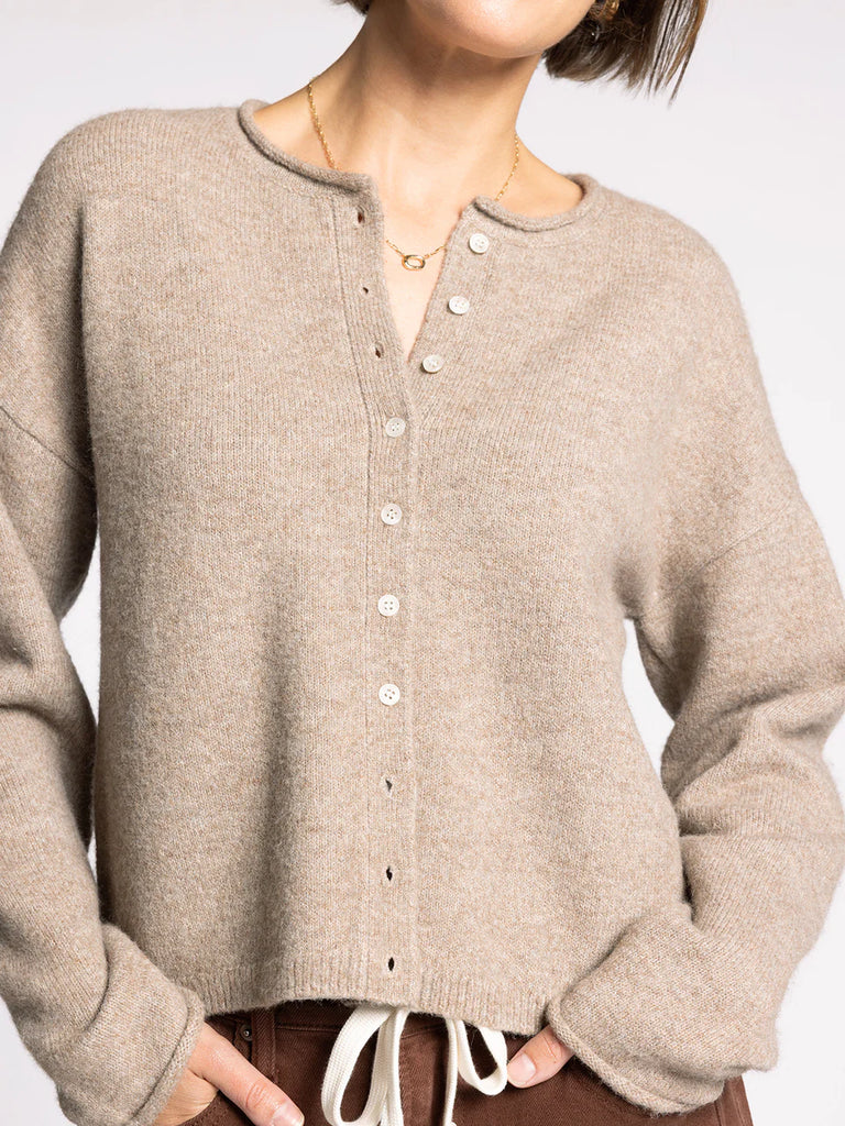 Dover Cardigan in Taupe Heather