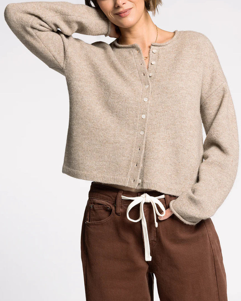 Dover Cardigan in Taupe Heather