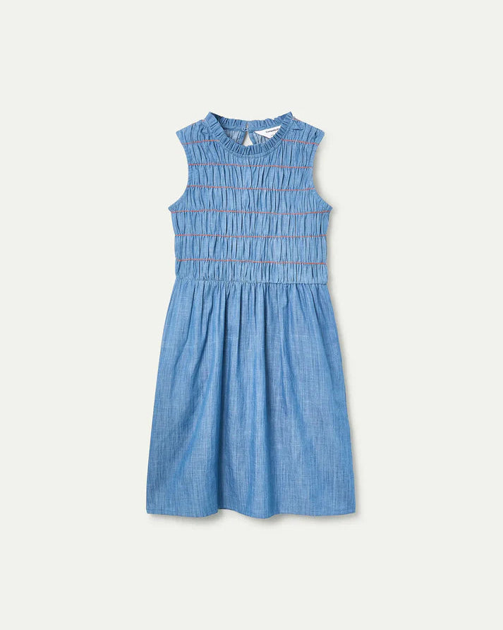 smocked chambray dress Chambray Smocked Dress