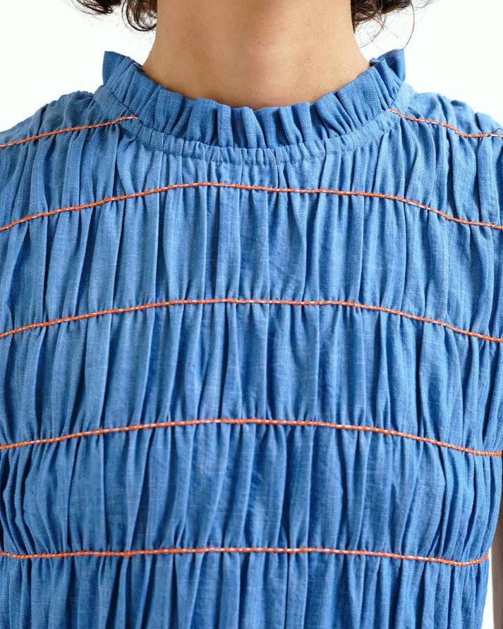 smocked chambray dress Chambray Smocked Dress