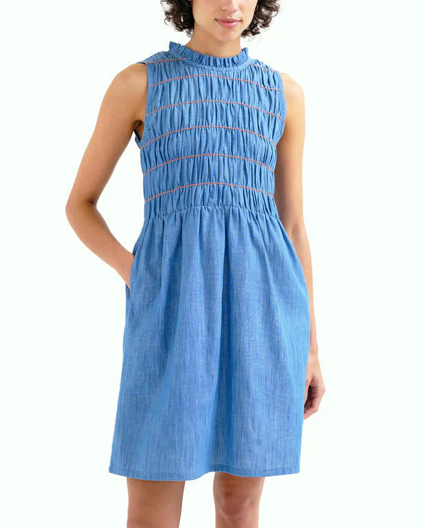 smocked chambray dress Chambray Smocked Dress
