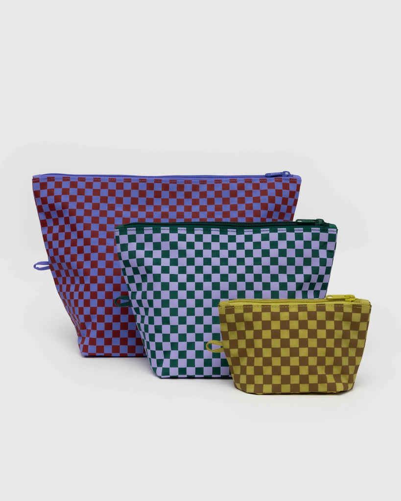 Go Pouch Set in Jewel Checks