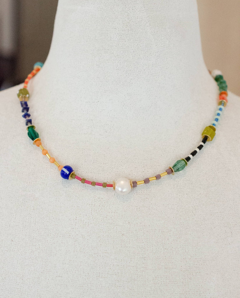 Colorful Seed Bead Friendship Necklace