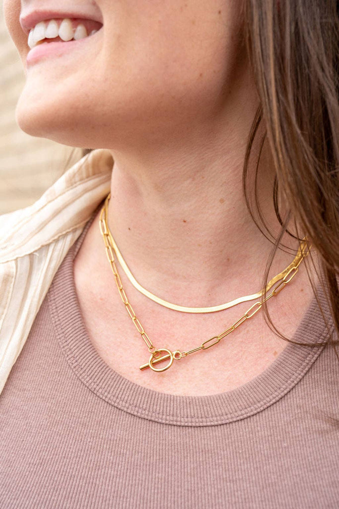 Luxe Gold Delicate Herringbone Chain - 16"